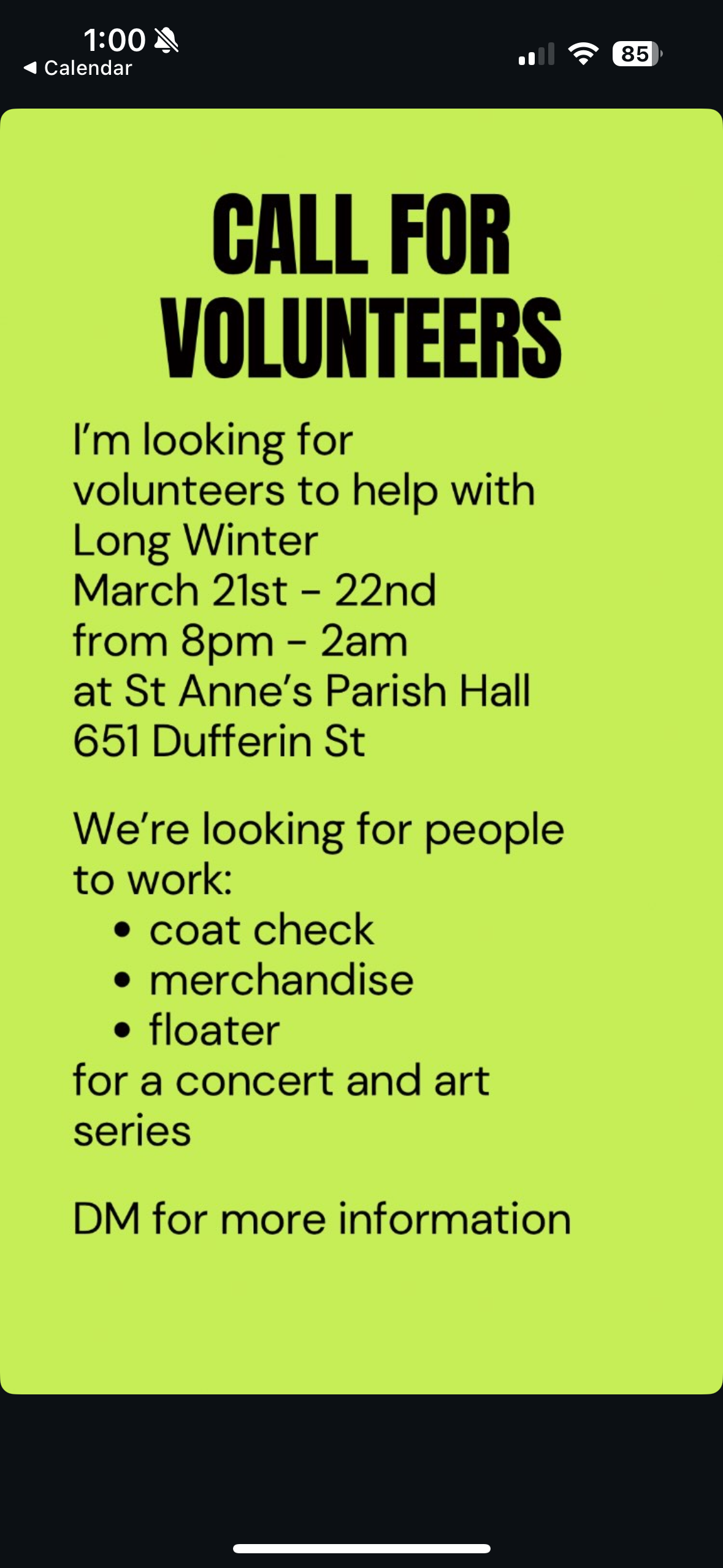 Long Winter Seeking Volunteers (March 21 - 22, 2025)