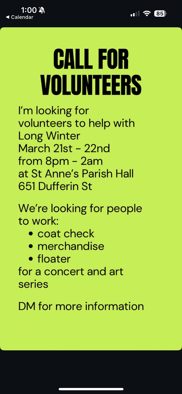 Long Winter Seeking Volunteers (March 21 - 22, 2025)